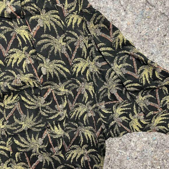 Chiamare Button Down Men XL Black Palm Trees Short Sleeve Hawaiian Tropical - Picture 3 of 9